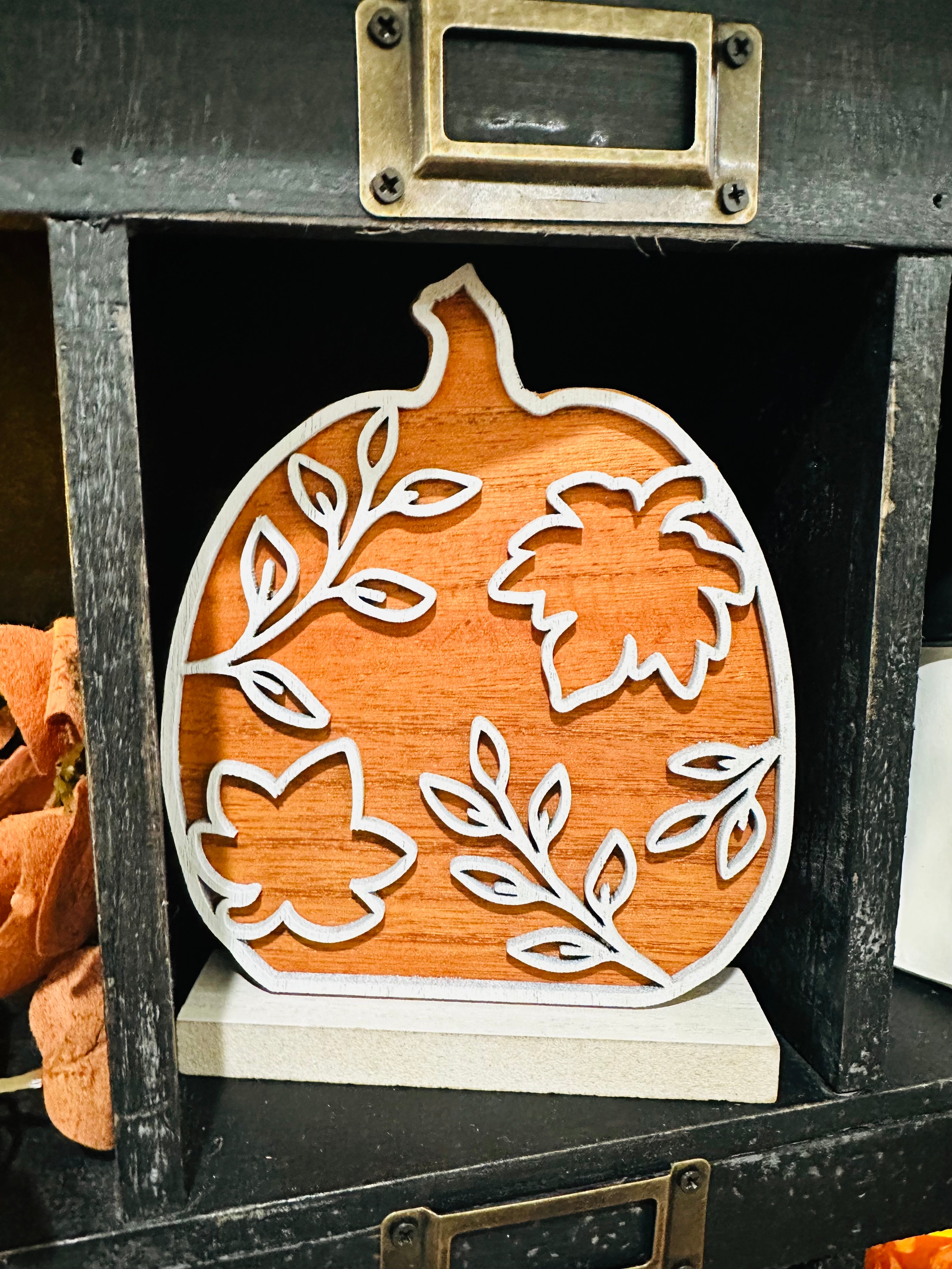 Orange Leaf Laser Pumpkin