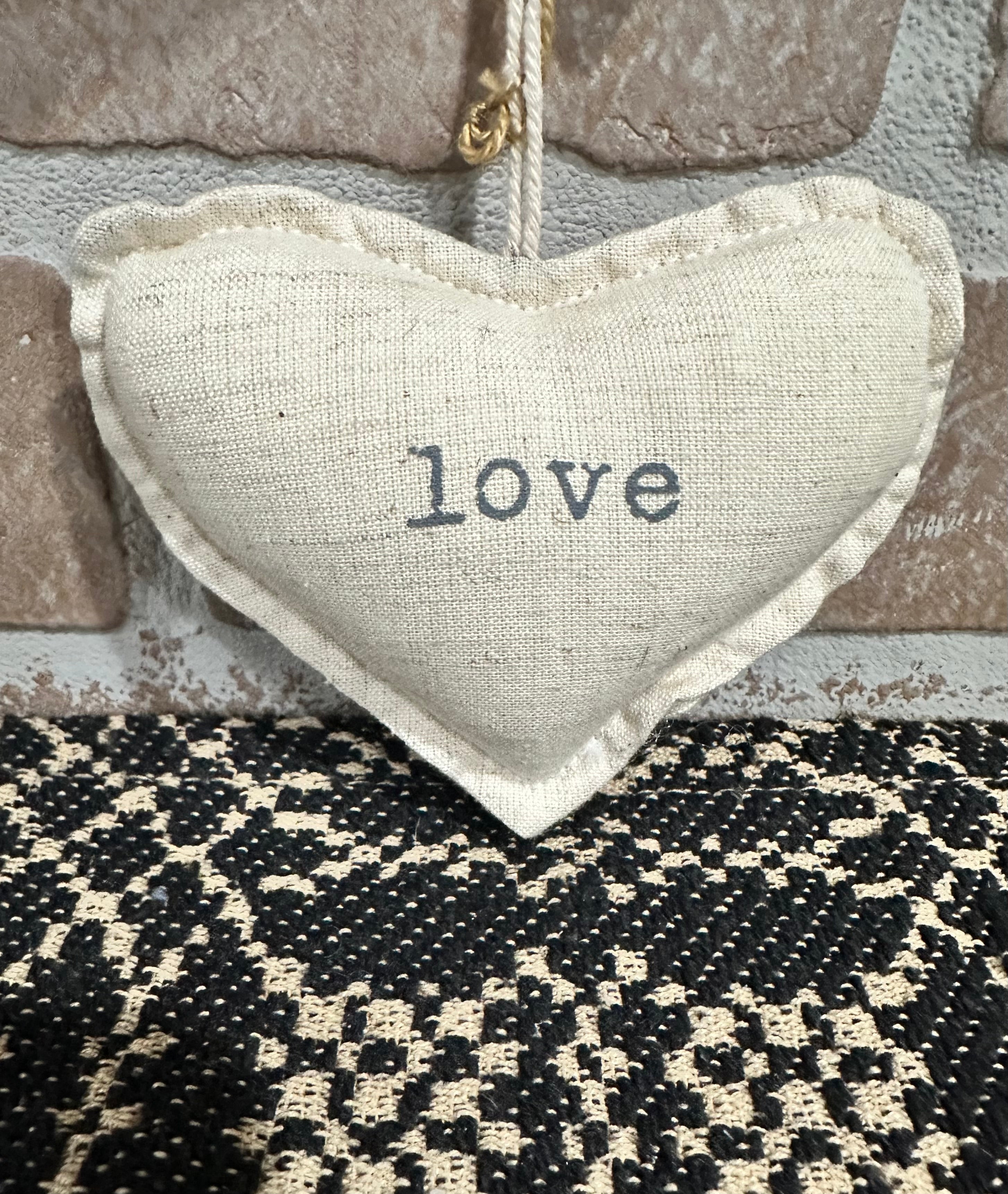 Love Fabric Heart Ornament