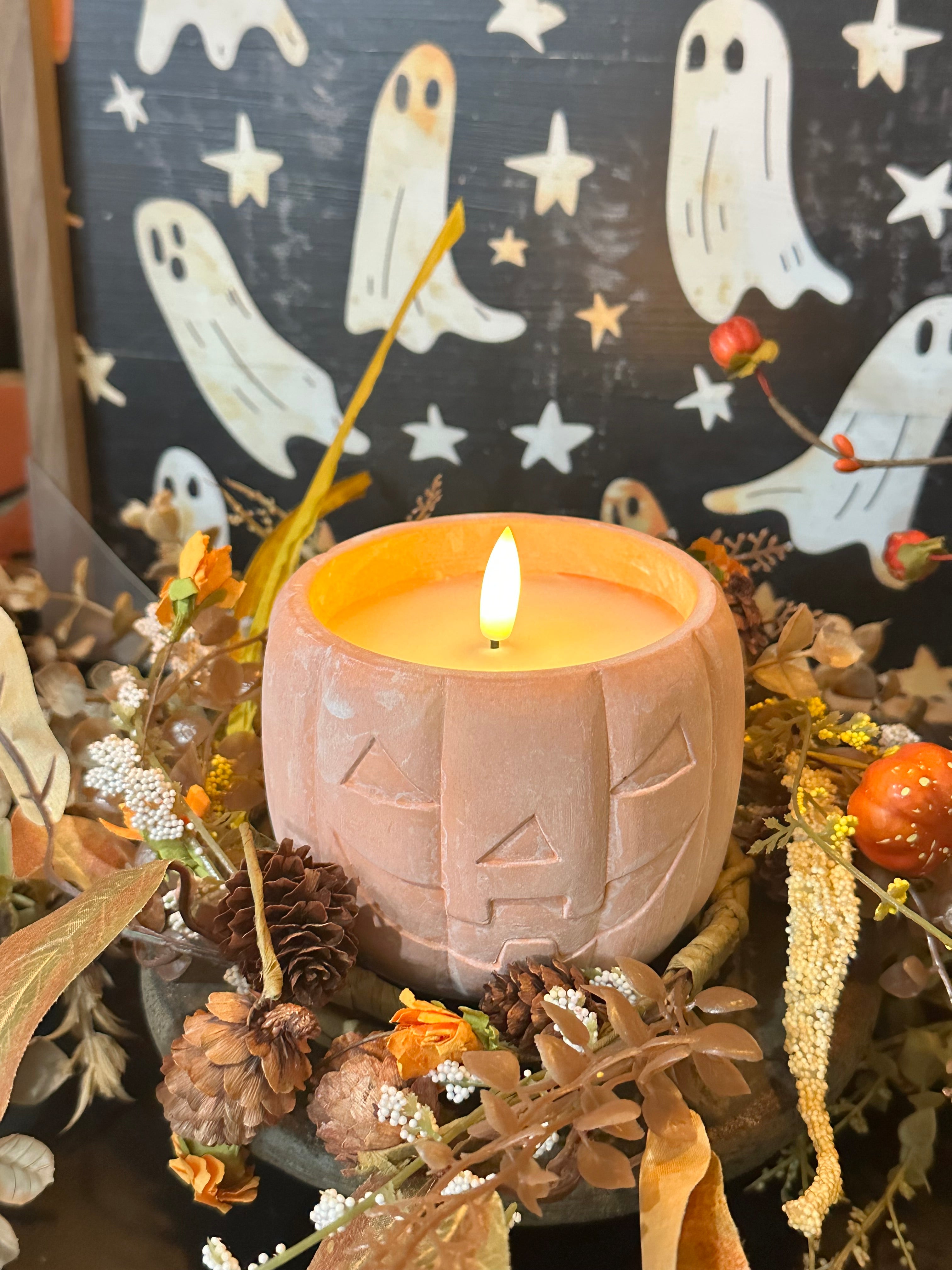 Jack-O-Lantern 3D Flame Candle 3.75”