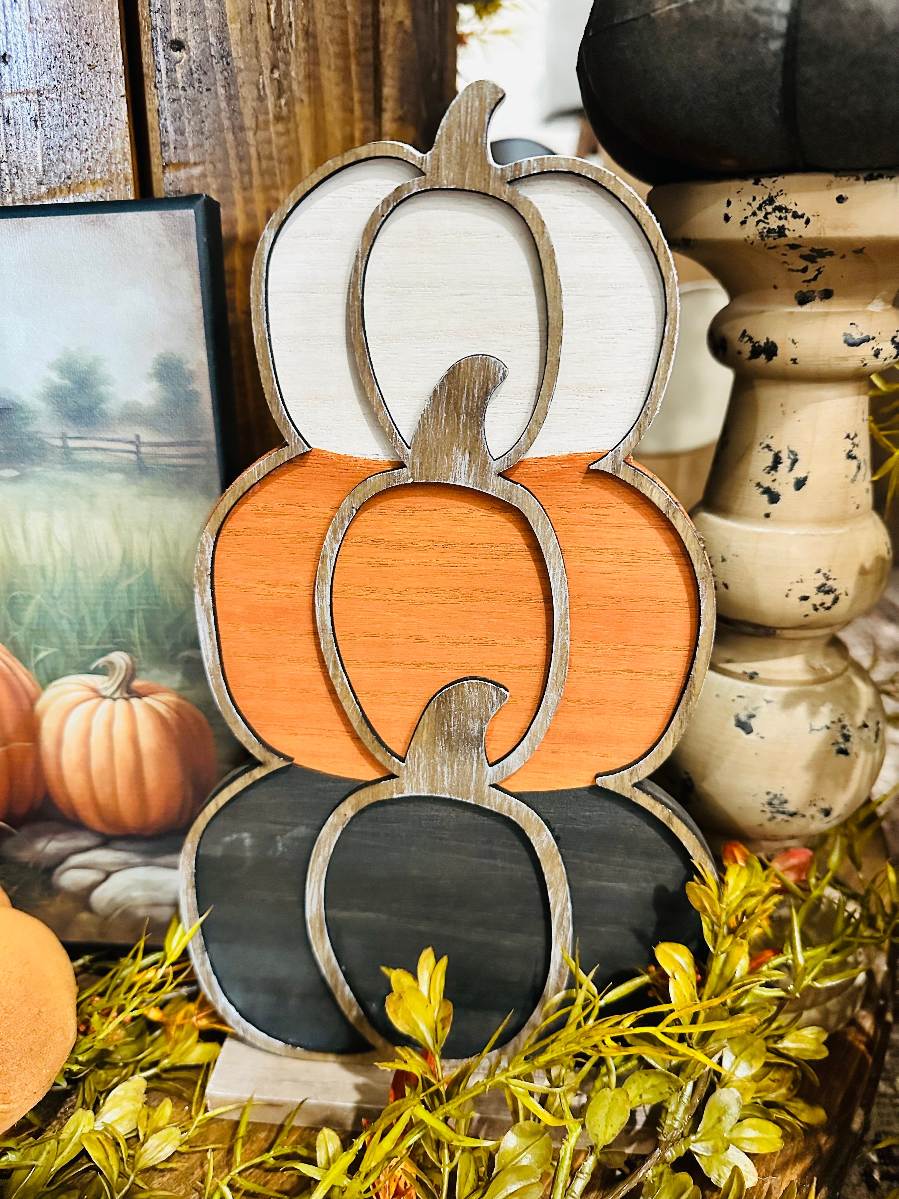 Halloween Stacked Laser Pumpkin