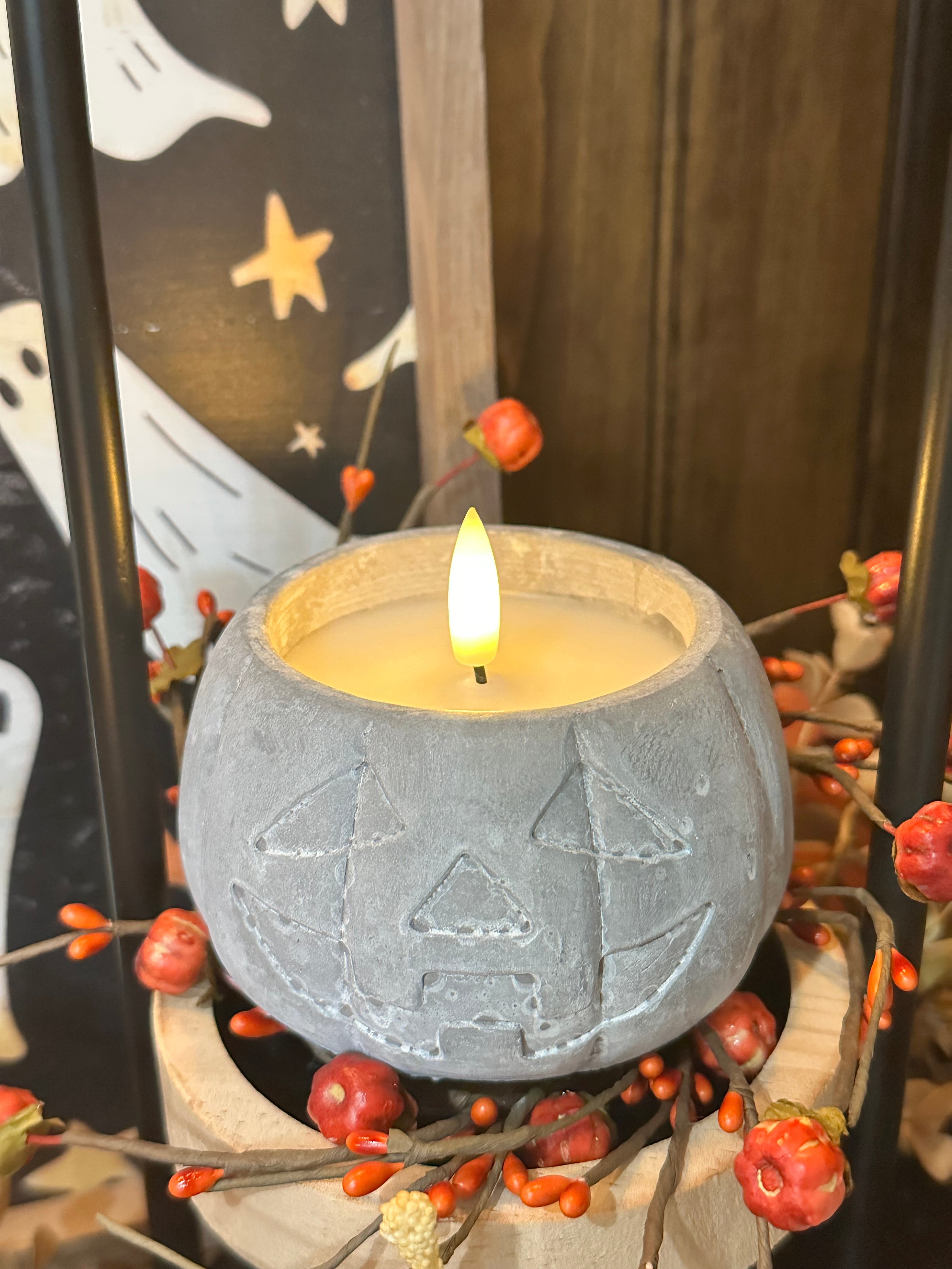 Jack-O-Lantern 3D Flame Candle 3”