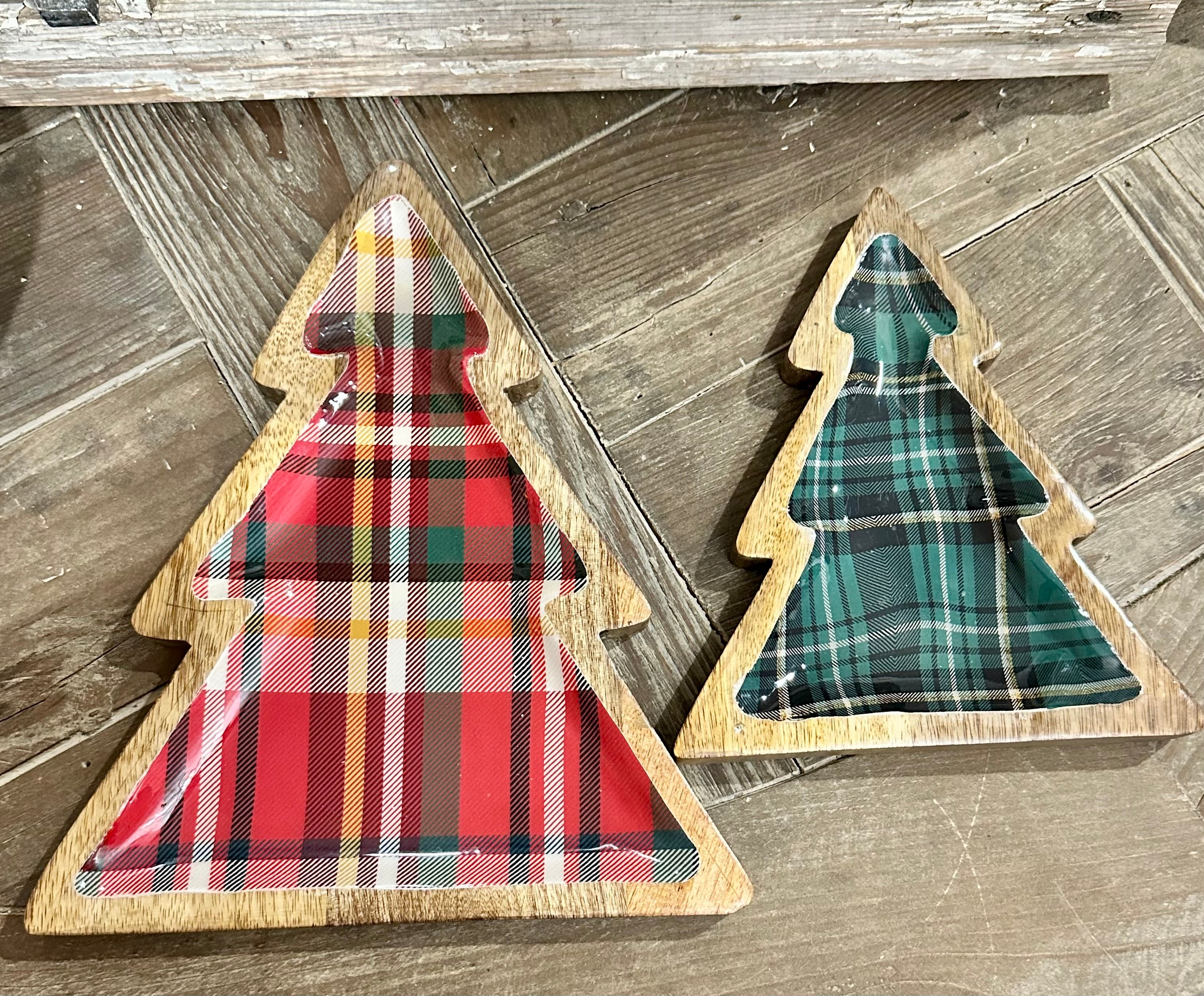 Plaid Tree Tray
