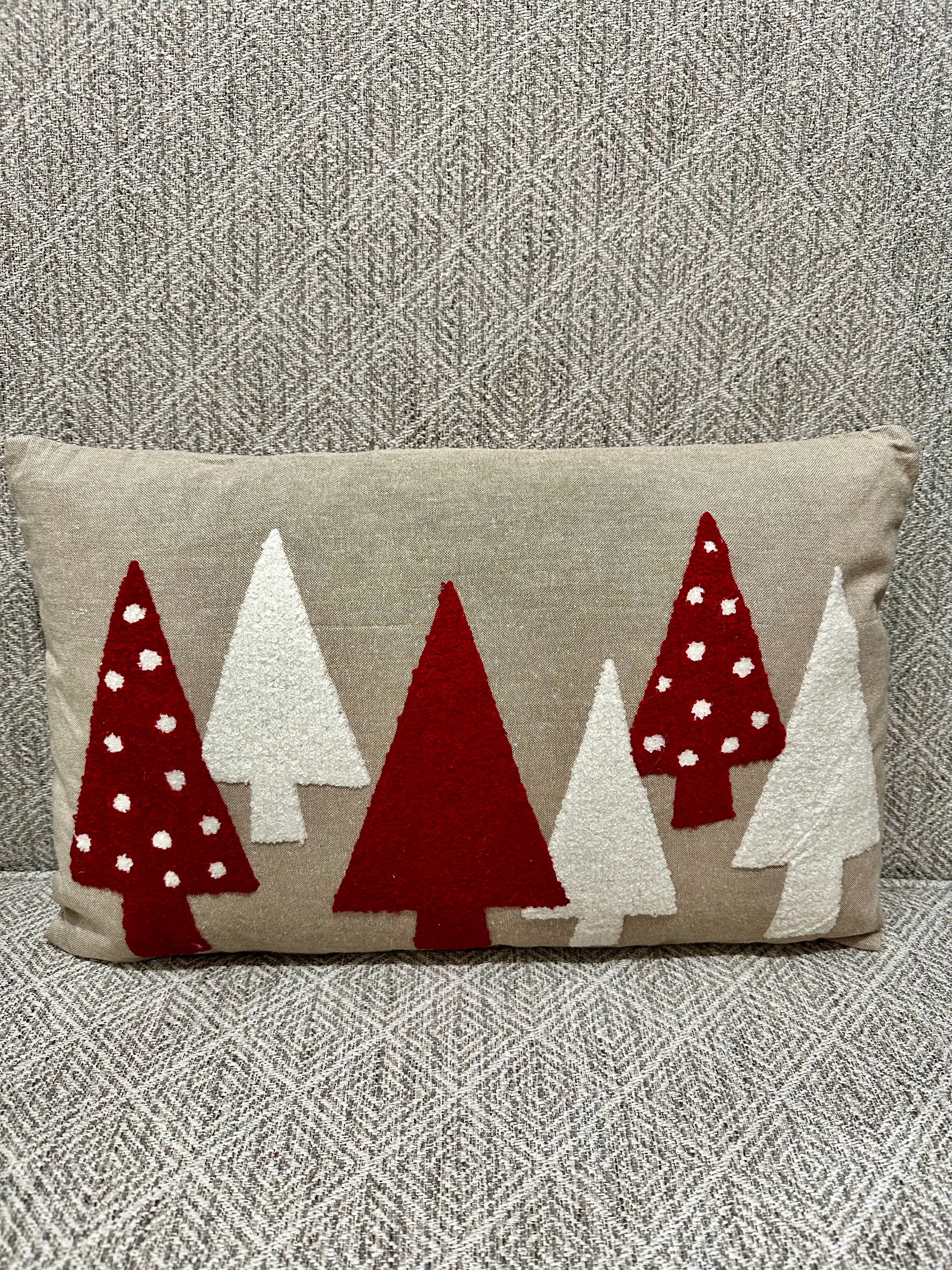 Rectangle Red Tree Pillow