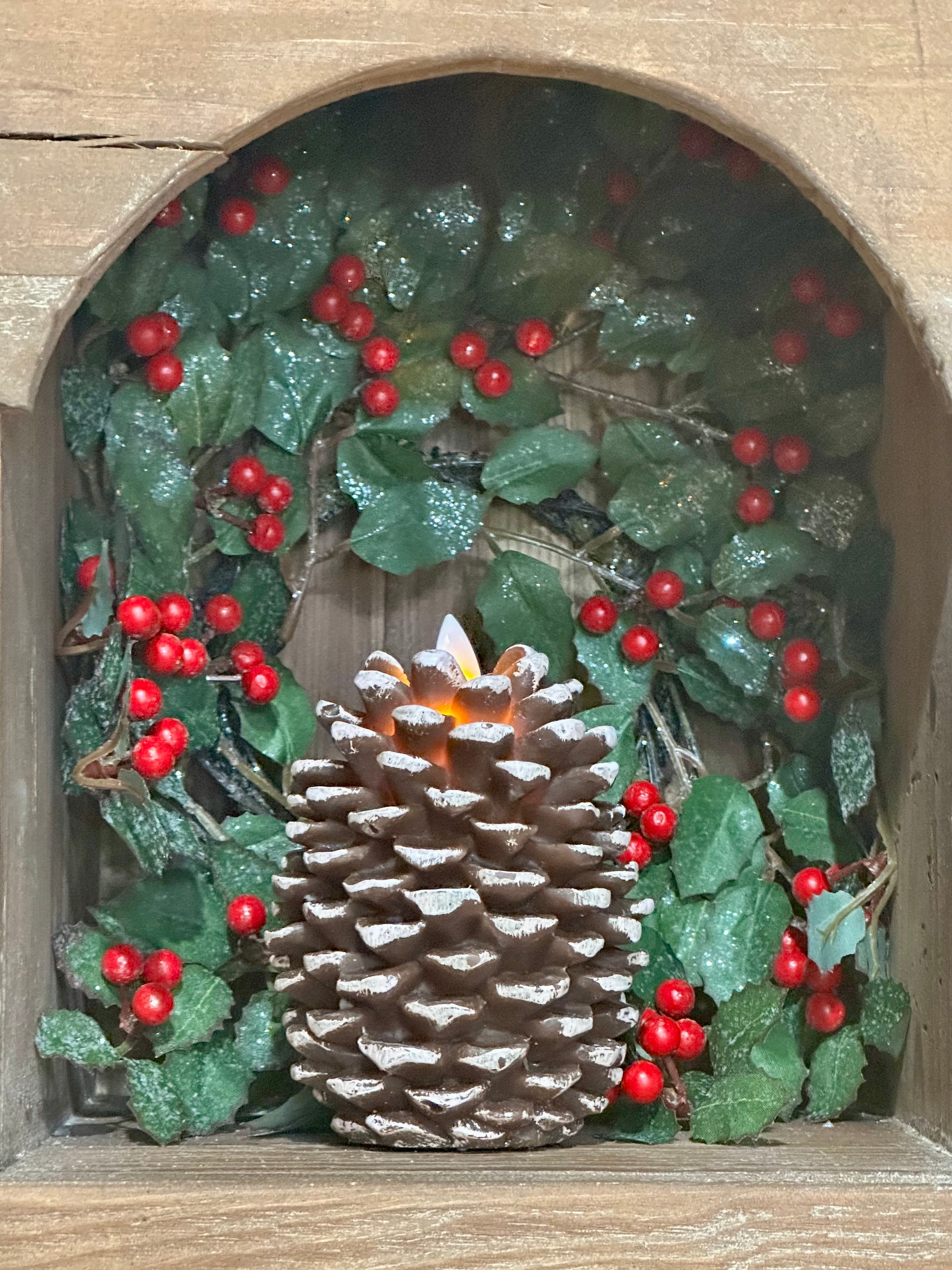 Small Pine Cone Moving Flame LED Candle