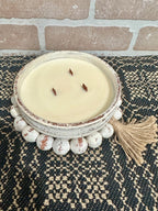 Bead Bowl Candle 18oz in White
