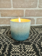 Blue & Cream Ceramic 3D Flame Candle