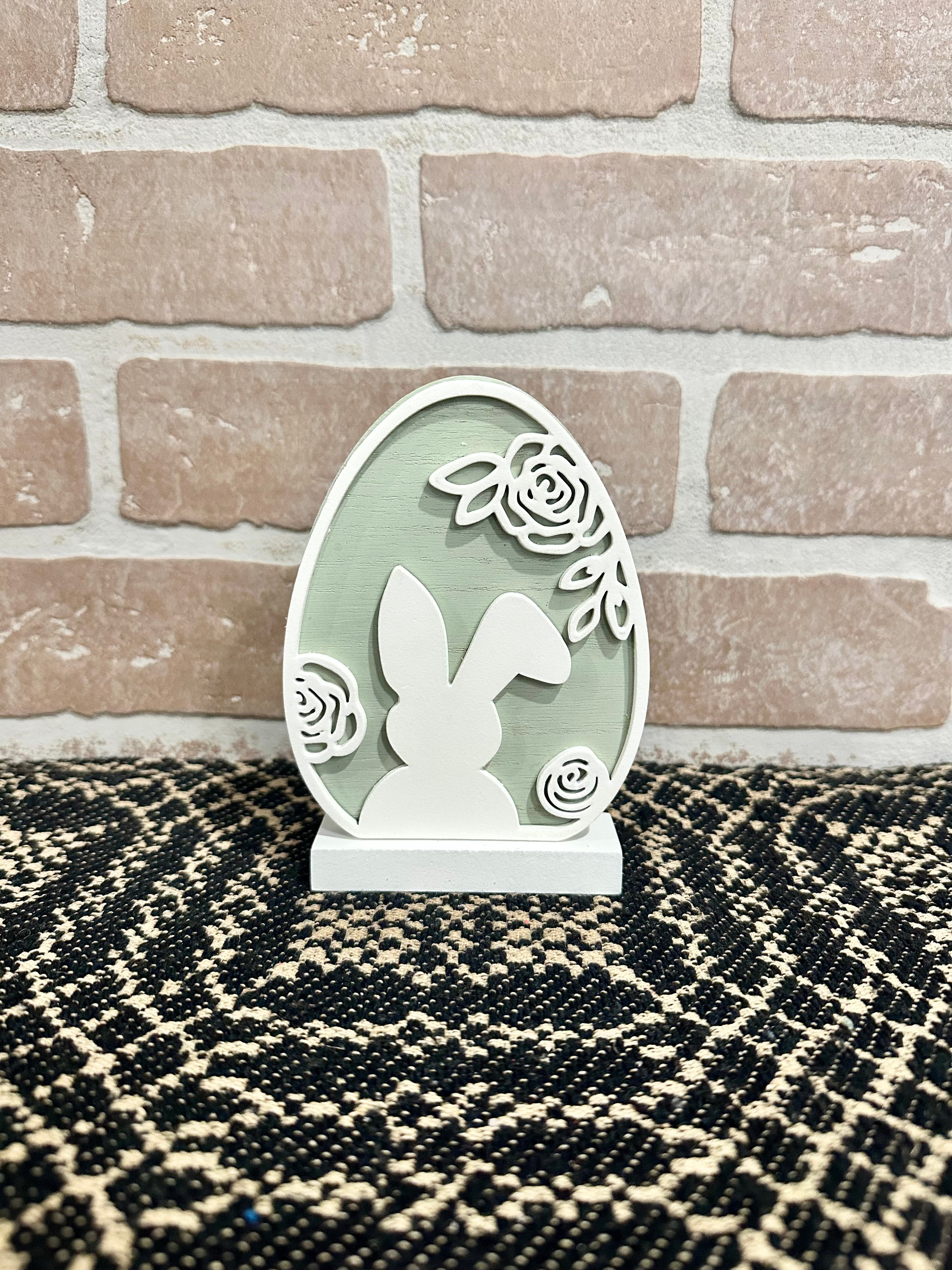 Floral Bunny Laser Easter Egg