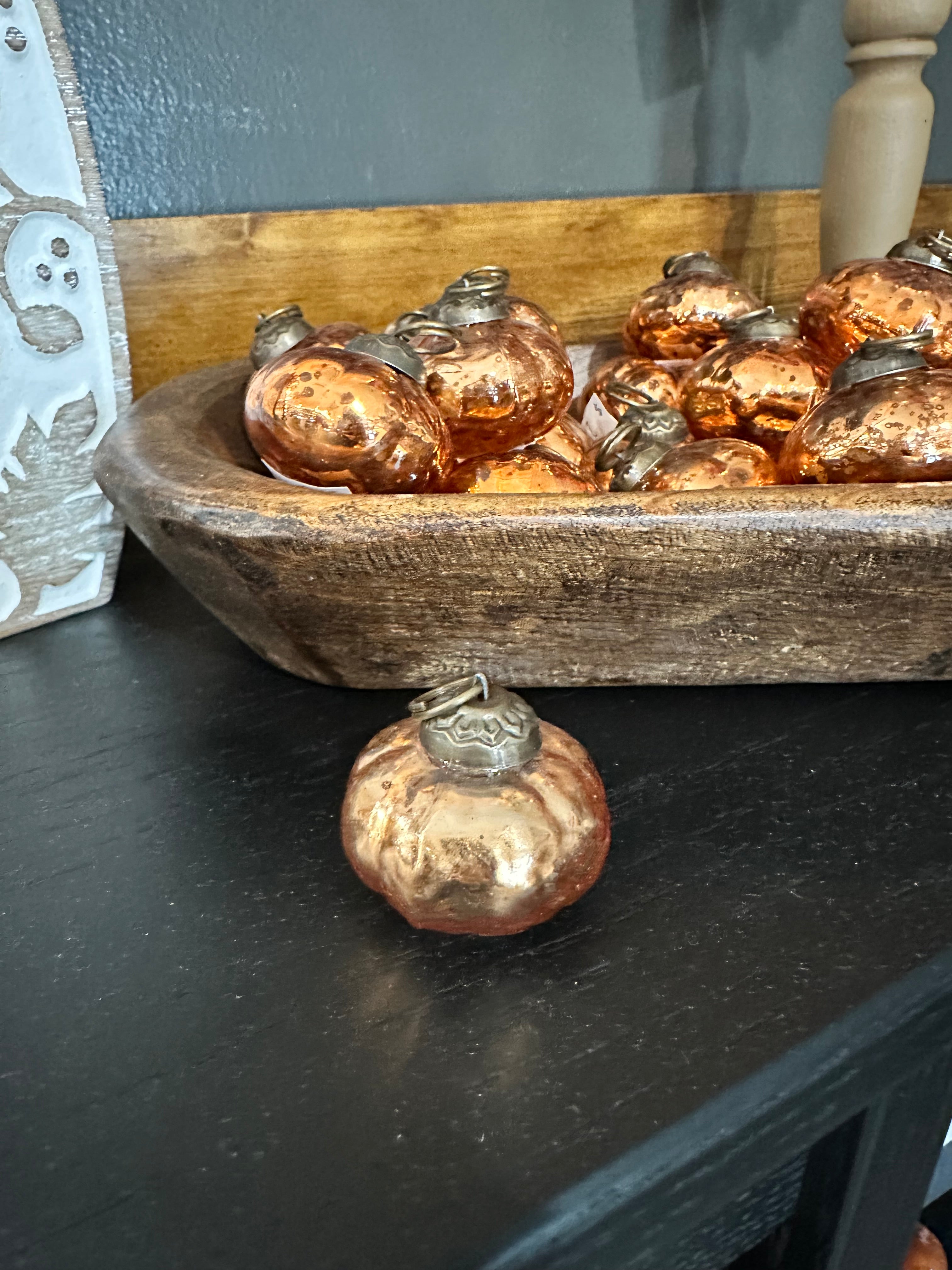 Mini Glass Antique Pumpkin
