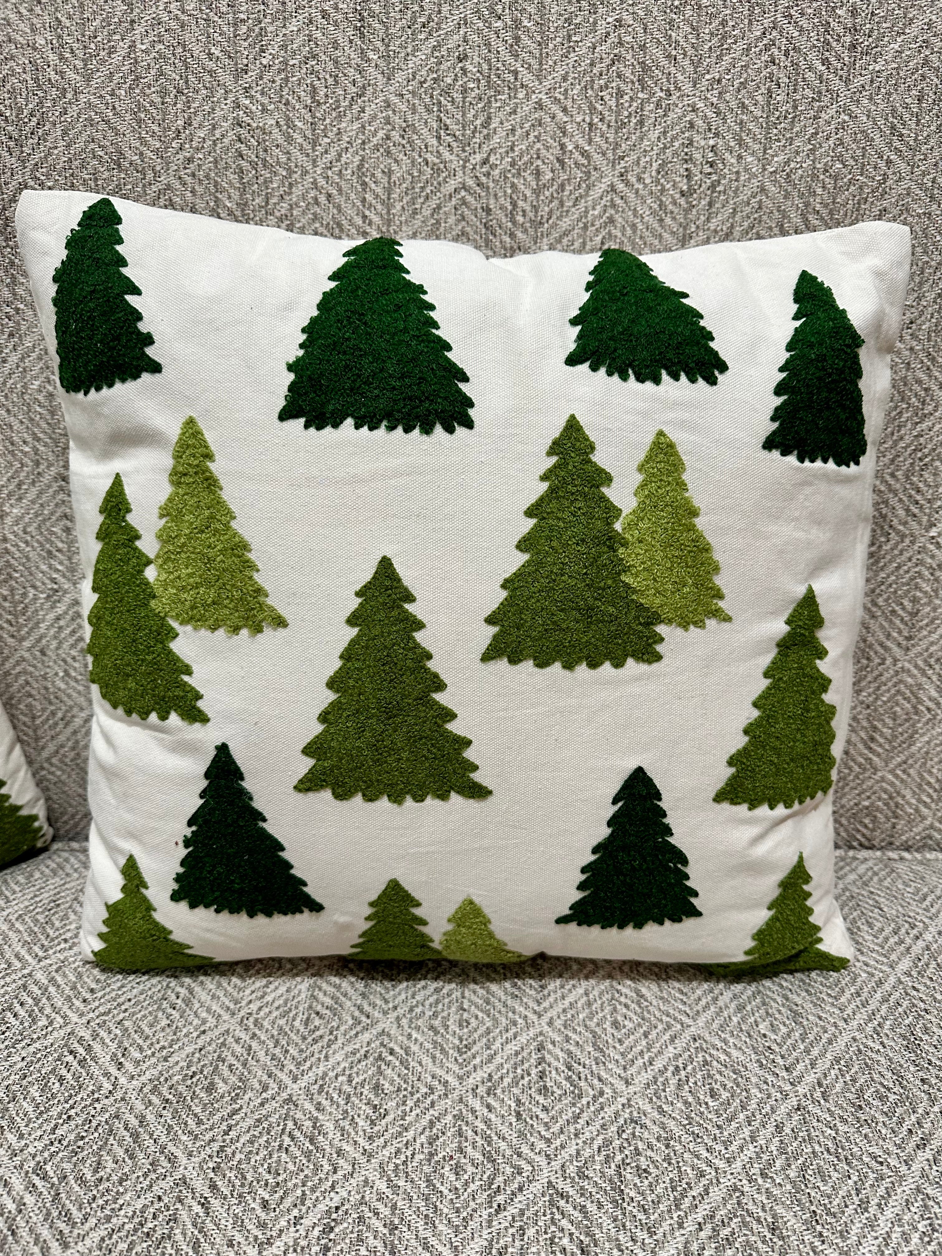Square Multi Colored Tree Pillow