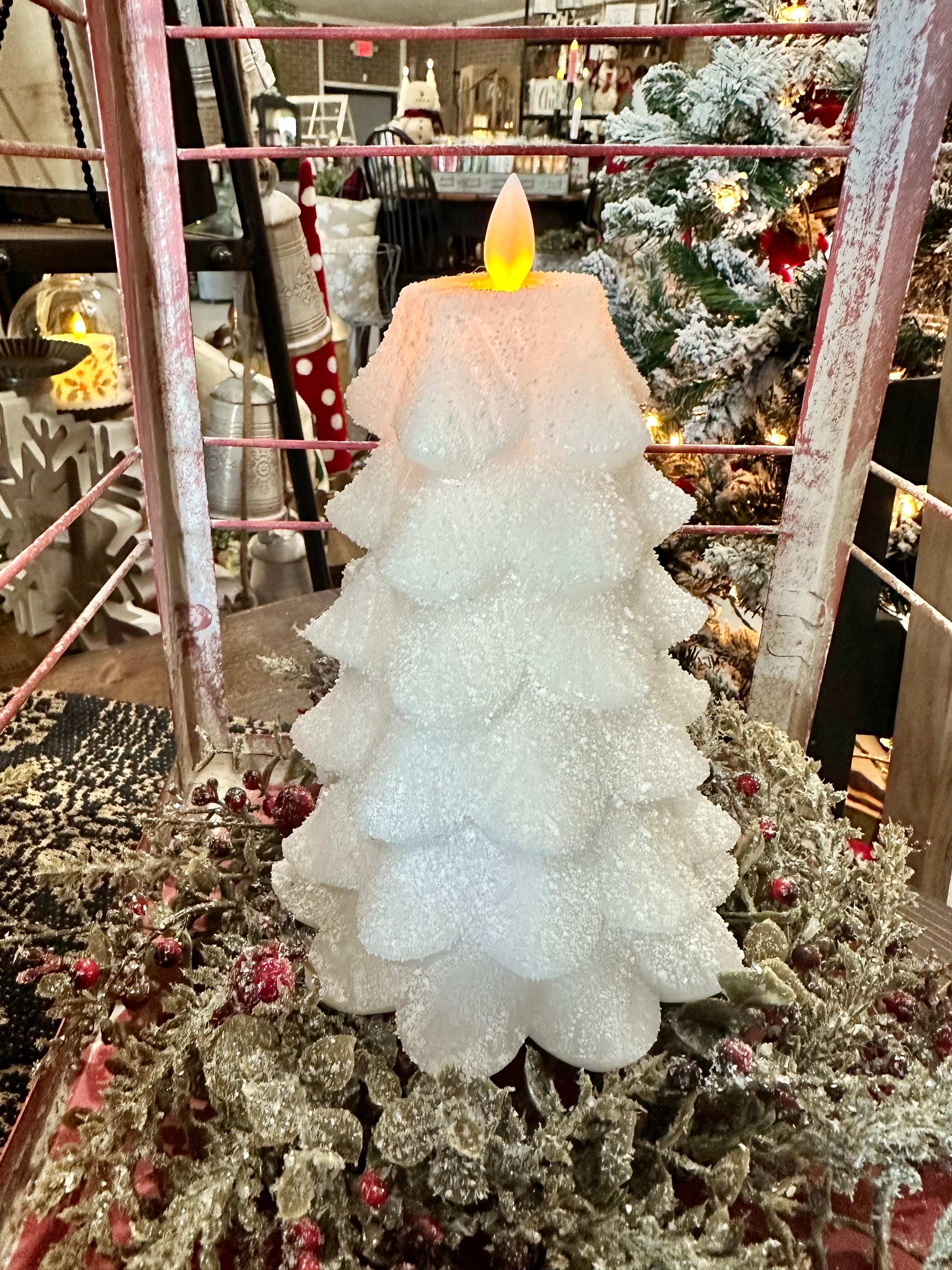 White Christmas Tree LED Candle