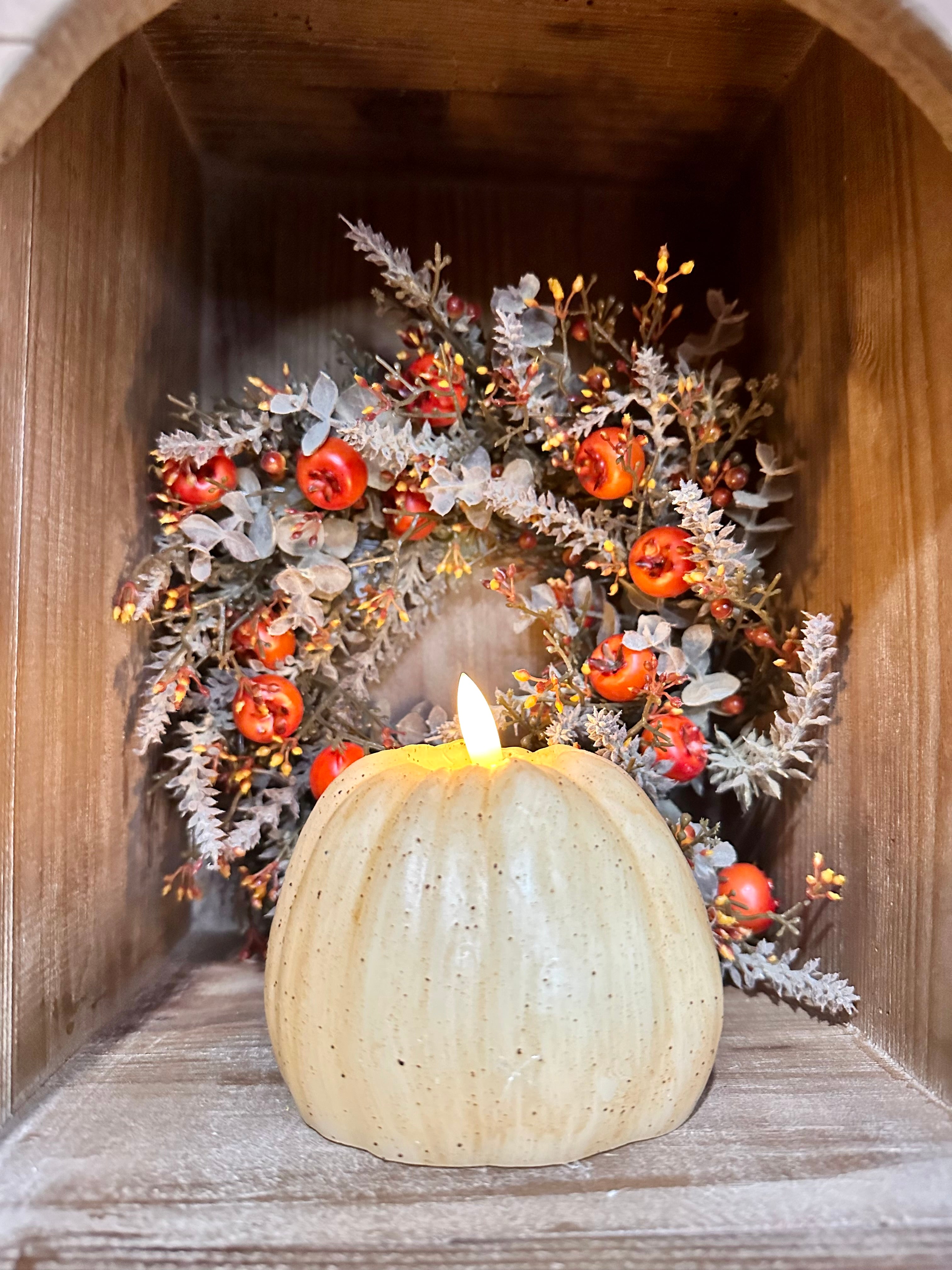 Pumpkin 3D Flame Candle 4”