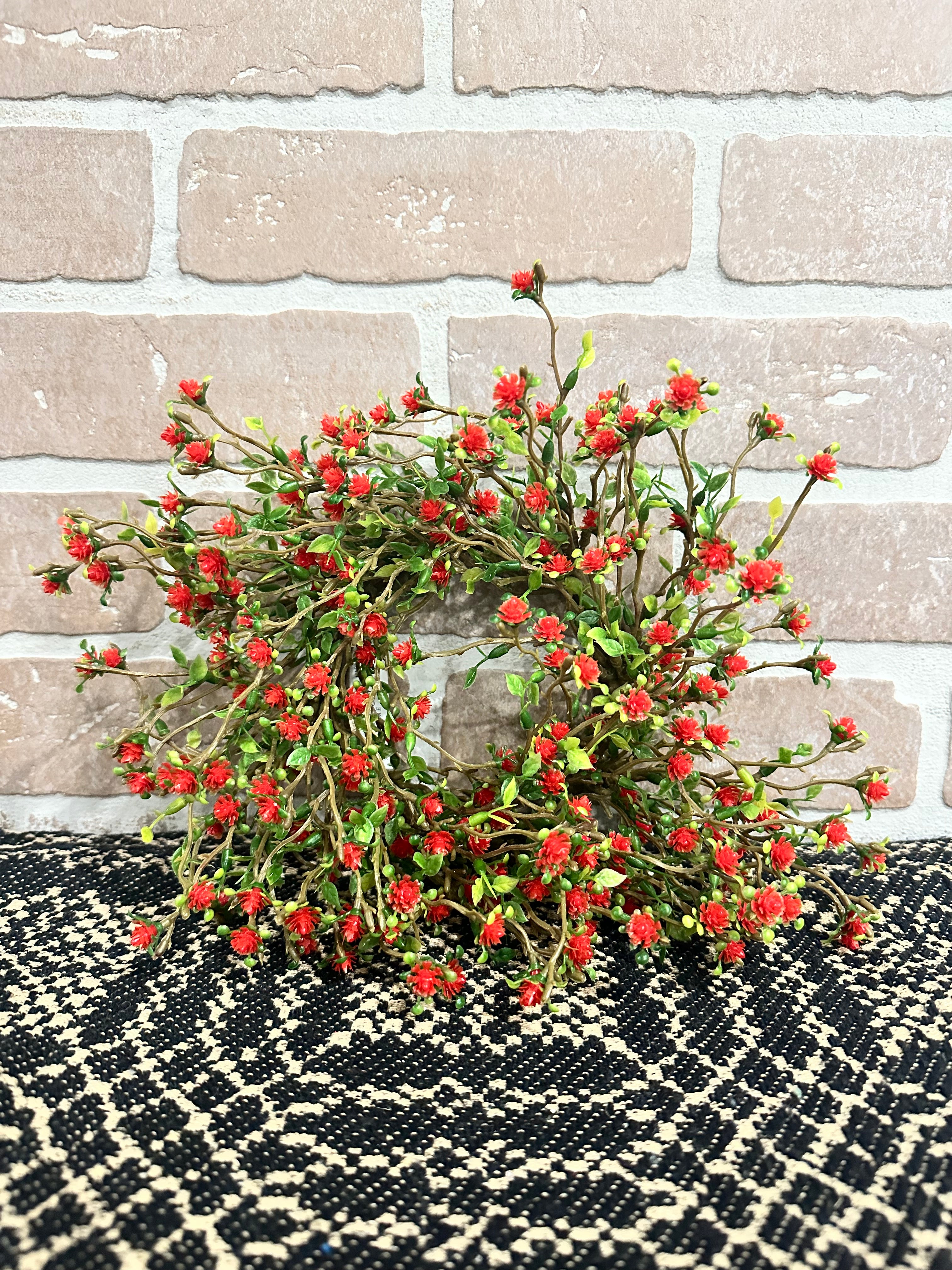Red Love Buds Candle Ring 4”