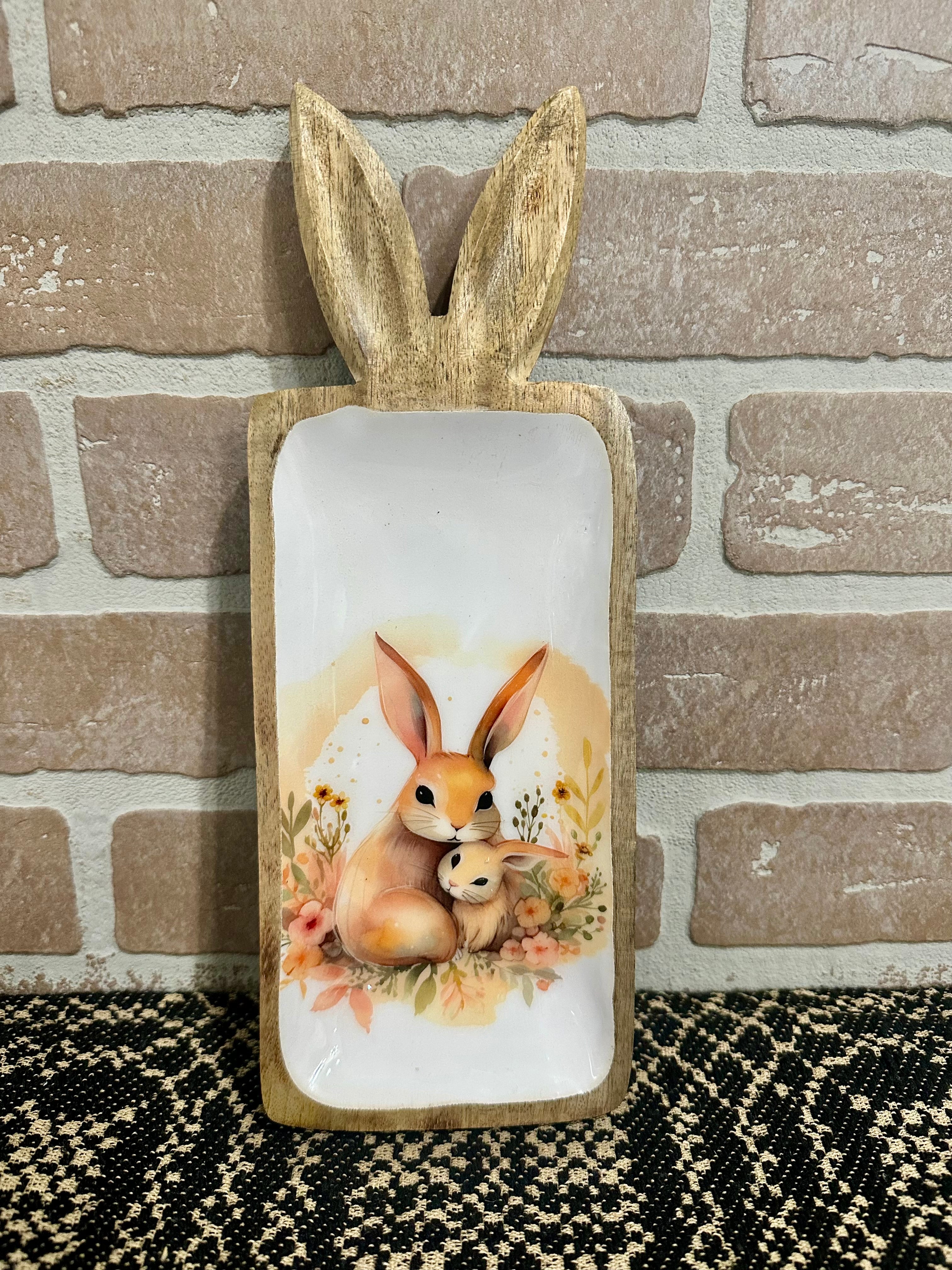 Bunny Enamel Tray