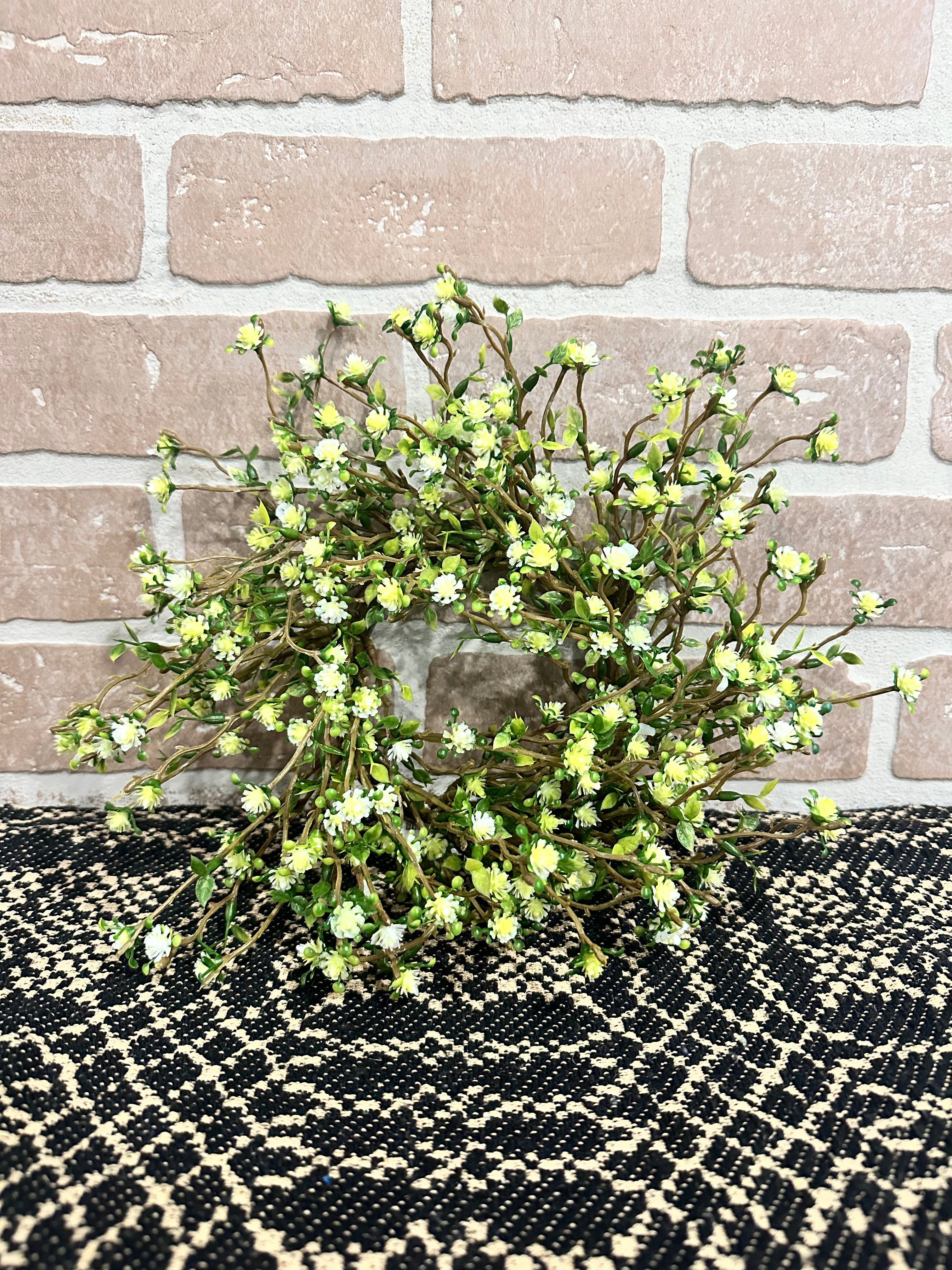 White Love Buds Candle Ring 4”