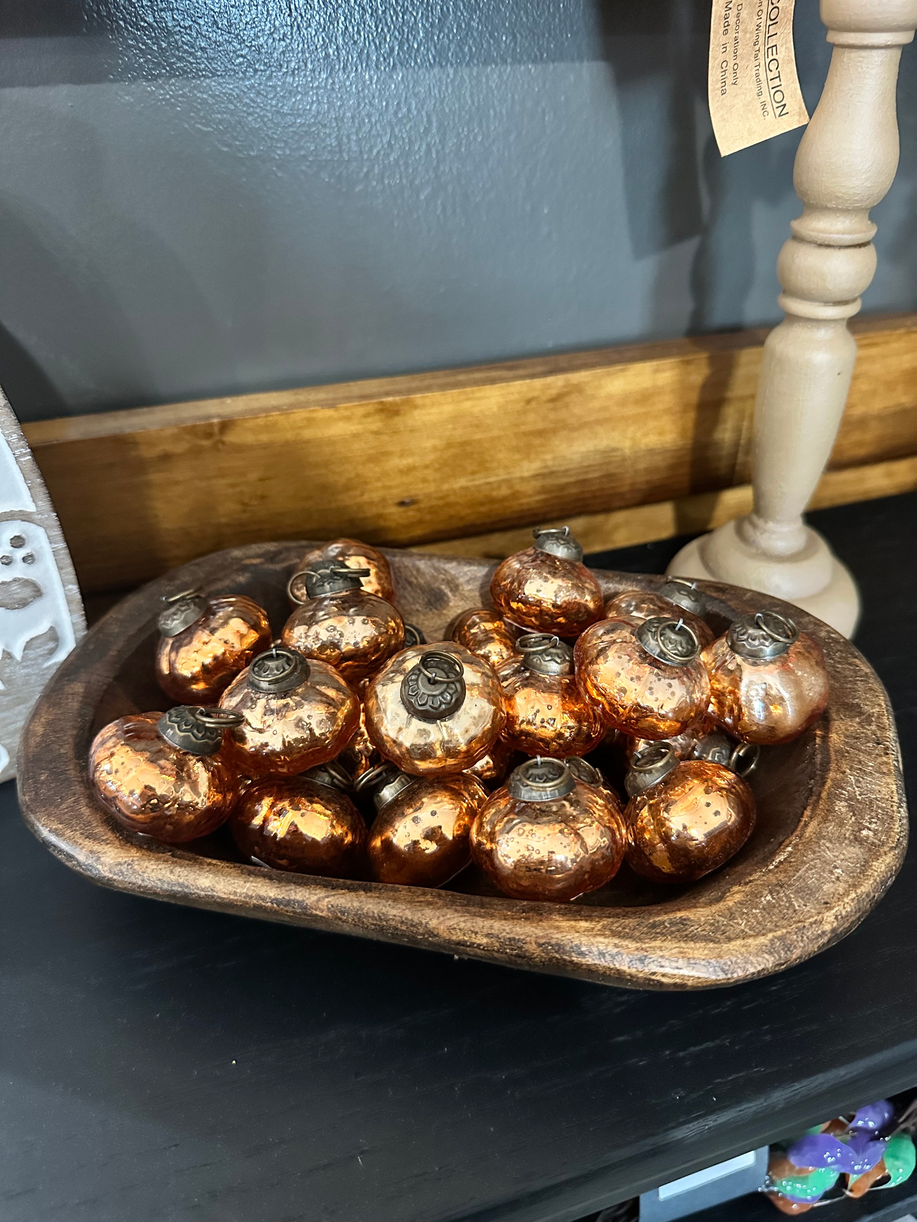 Mini Glass Antique Pumpkin