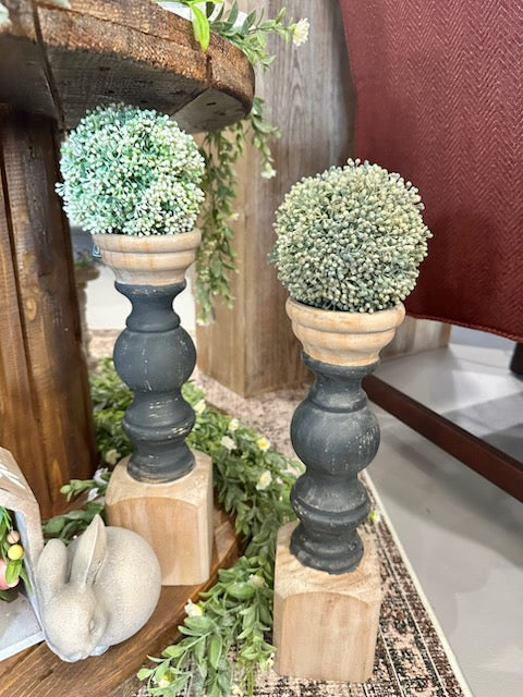 Rustic Black Candle Holder