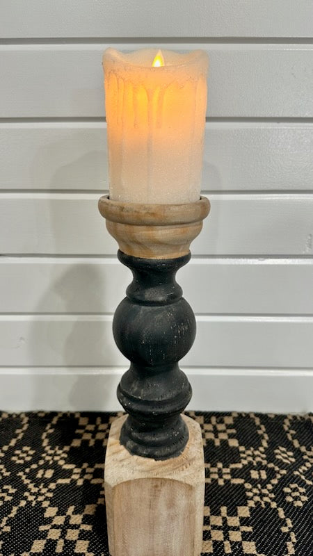Rustic Black Candle Holder