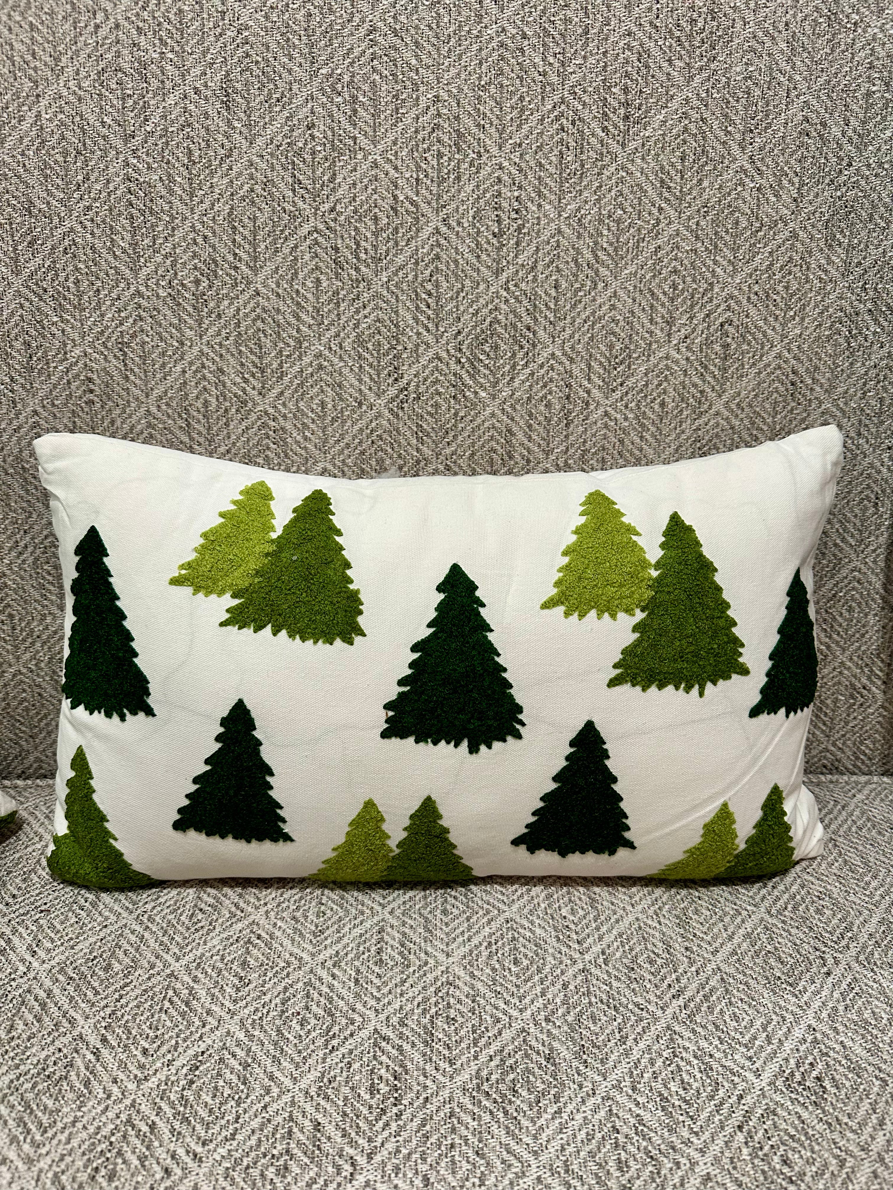 Rectangle Multi Colored Tree Pillow